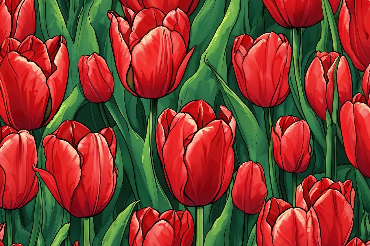 ai generated, tulips, flowers